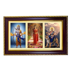 Ram-Sita-Durga Photo Frame 8x4 Inch | Glossy Maroon Polystyrene Frame | Divine Wall & Table Decor | Temple Decoration & Gift Item (Pack Of 1) (F20953) Ram-Sita-Durga Photo Frame 8x4 Inch | Glossy Maroon Polystyrene Frame | Divine Wall & Table Decor | Temple Decoration & Gift Item (Pack Of 1) (F20953)