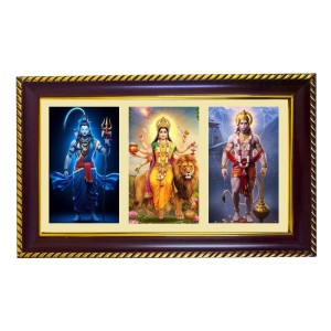 Shiva-Durga-Hanuman Photo Frame 12x8 Inch | Glossy Maroon Polystyrene Frame | Divine Wall & Table Decor | Temple Decoration & Gift Item (Pack Of 1) (F20866) Shiva-Durga-Hanuman Photo Frame 12x8 Inch | Glossy Maroon Polystyrene Frame | Divine Wall & Table Decor | Temple Decoration & Gift Item (Pack Of 1) (F20866)