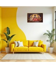 TriDevi Photo Frame 8x4 Inch | Glossy Maroon Polystyrene Frame | Divine Wall & Table Decor | Temple Decoration & Gift Item (Pack Of 1) (F20143)