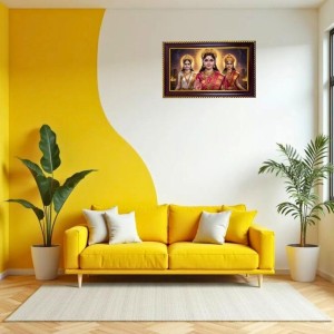 TriDevi Photo Frame 8x4 Inch | Glossy Maroon Polystyrene Frame | Divine Wall & Table Decor | Temple Decoration & Gift Item (Pack Of 1) (F20143)