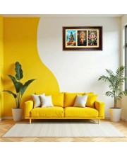 Shiva-Murgun-Ganesha Photo Frame 10x6 Inch | Glossy Maroon Polystyrene Frame | Divine Wall & Table Decor | Temple Decoration & Gift Item (Pack Of 1) (F20918)