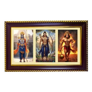 Ram-Hanuman-Arjuna Photo Frame 8x4 Inch | Glossy Maroon Polystyrene Frame | Divine Wall & Table Decor | Temple Decoration & Gift Item (Pack Of 1) (F21090) Ram-Hanuman-Arjuna Photo Frame 8x4 Inch | Glossy Maroon Polystyrene Frame | Divine Wall & Table Decor | Temple Decoration & Gift Item (Pack Of 1) (F21090)