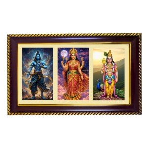 Shiva-Parvti-Murgan Photo Frame 8x4 Inch | Glossy Maroon Polystyrene Frame | Divine Wall & Table Decor | Temple Decoration & Gift Item (Pack Of 1) (F20835) Shiva-Parvti-Murgan Photo Frame 8x4 Inch | Glossy Maroon Polystyrene Frame | Divine Wall & Table Decor | Temple Decoration & Gift Item (Pack Of 1) (F20835)