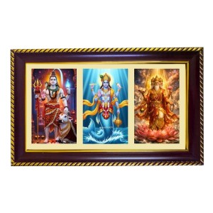 Shiva Vishnu-Bramha Photo Frame 8x4 Inch | Glossy Maroon Polystyrene Frame | Divine Wall & Table Decor | Temple Decoration & Gift Item (Pack Of 1) (F20881) Shiva Vishnu-Bramha Photo Frame 8x4 Inch | Glossy Maroon Polystyrene Frame | Divine Wall & Table Decor | Temple Decoration & Gift Item (Pack Of 1) (F20881)