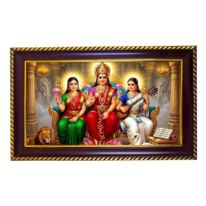TriDevi Photo Frame 8x4 Inch | Glossy Maroon Polystyrene Frame | Divine Wall & Table Decor | Temple Decoration & Gift Item (Pack Of 1) (F20135)