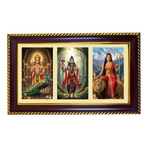 Murgun-Shiva-Parvti Photo Frame 10x6 Inch | Glossy Maroon Polystyrene Frame | Divine Wall & Table Decor | Temple Decoration & Gift Item (Pack Of 1) (F21428) Murgun-Shiva-Parvti Photo Frame 10x6 Inch | Glossy Maroon Polystyrene Frame | Divine Wall & Table Decor | Temple Decoration & Gift Item (Pack Of 1) (F21428)