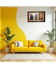 Shiva-Parvti-Ganpati Photo Frame 12x8 Inch | Glossy Maroon Polystyrene Frame | Divine Wall & Table Decor | Temple Decoration & Gift Item (Pack Of 1) (F20820)