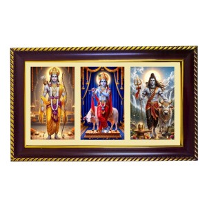 Vishnu-Krishna-Shiva Photo Frame 10x6 Inch | Glossy Maroon Polystyrene Frame | Divine Wall & Table Decor | Temple Decoration & Gift Item (Pack Of 1) (F21434) Vishnu-Krishna-Shiva Photo Frame 10x6 Inch | Glossy Maroon Polystyrene Frame | Divine Wall & Table Decor | Temple Decoration & Gift Item (Pack Of 1) (F21434)