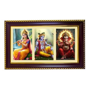 Radha-Krishna-Ganesha Photo Frame 12x8 Inch | Glossy Maroon Polystyrene Frame | Divine Wall & Table Decor | Temple Decoration & Gift Item (Pack Of 1) (F21304) Radha-Krishna-Ganesha Photo Frame 12x8 Inch | Glossy Maroon Polystyrene Frame | Divine Wall & Table Decor | Temple Decoration & Gift Item (Pack Of 1) (F21304)
