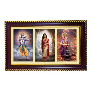 Ram-Sita-Ganesha Photo Frame 8x4 Inch | Glossy Maroon Polystyrene Frame | Divine Wall & Table Decor | Temple Decoration & Gift Item (Pack Of 1) (F21082) Ram-Sita-Ganesha Photo Frame 8x4 Inch | Glossy Maroon Polystyrene Frame | Divine Wall & Table Decor | Temple Decoration & Gift Item (Pack Of 1) (F21082)