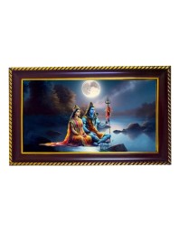 Lord Shiva Photo Frame 10x6 Inch | Glossy Maroon Polystyrene Frame | Divine Wall & Table Decor | Temple Decoration & Gift Item (Pack Of 1) (F20555)