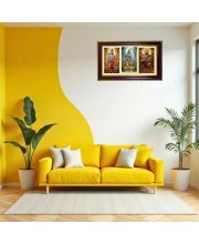 Ram-Krishna-Narshima Photo Frame 10x6 Inch | Glossy Maroon Polystyrene Frame | Divine Wall & Table Decor | Temple Decoration & Gift Item (Pack Of 1) (F21497)