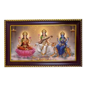 TriDevi Photo Frame 8x4 Inch | Glossy Maroon Polystyrene Frame | Divine Wall & Table Decor | Temple Decoration & Gift Item (Pack Of 1) (F20145)