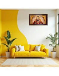 Lord Khatushyam Photo Frame 14x10 Inch | Glossy Maroon Polystyrene Frame | Divine Wall & Table Decor | Temple Decoration & Gift Item (Pack Of 1) (F20699)