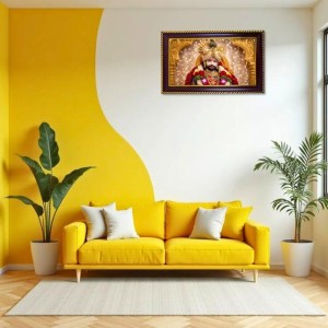 Lord Khatushyam Photo Frame 14x10 Inch | Glossy Maroon Polystyrene Frame | Divine Wall & Table Decor | Temple Decoration & Gift Item (Pack Of 1) (F20699)