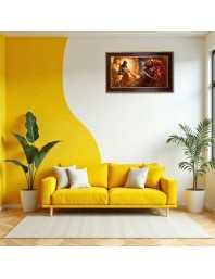 Lord Ram & Ravan Photo Frame 12x8 Inch | Glossy Maroon Polystyrene Frame | Divine Wall & Table Decor | Temple Decoration & Gift Item (Pack Of 1) (F20440)