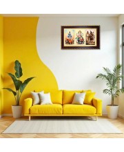 Shiva-Ganpati-Nandi Photo Frame 14x10 Inch | Glossy Maroon Polystyrene Frame | Divine Wall & Table Decor | Temple Decoration & Gift Item (Pack Of 1) (F20842)