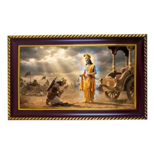 Ramayna Photo Frame 8x4 Inch | Glossy Maroon Polystyrene Frame | Divine Wall & Table Decor | Temple Decoration & Gift Item (Pack Of 1) (F20292)