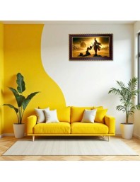 Lord Vishnu Photo Frame 8x4 Inch | Glossy Maroon Polystyrene Frame | Divine Wall & Table Decor | Temple Decoration & Gift Item (Pack Of 1) (F20349)