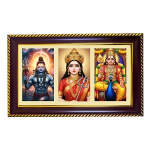 Shiva-Parvti-Murgan Photo Frame 8x4 Inch | Glossy Maroon Polystyrene Frame | Divine Wall & Table Decor | Temple Decoration & Gift Item (Pack Of 1) (F20837) Shiva-Parvti-Murgan Photo Frame 8x4 Inch | Glossy Maroon Polystyrene Frame | Divine Wall & Table Decor | Temple Decoration & Gift Item (Pack Of 1) (F20837)
