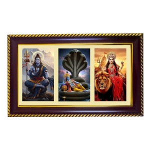 Shiva-Vishnu-Parvti Photo Frame 12x8 Inch | Glossy Maroon Polystyrene Frame | Divine Wall & Table Decor | Temple Decoration & Gift Item (Pack Of 1) (F21344) Shiva-Vishnu-Parvti Photo Frame 12x8 Inch | Glossy Maroon Polystyrene Frame | Divine Wall & Table Decor | Temple Decoration & Gift Item (Pack Of 1) (F21344)