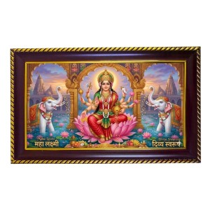 Mata Laxmi Photo Frame 14x10 Inch | Glossy Maroon Polystyrene Frame | Divine Wall & Table Decor | Temple Decoration & Gift Item (Pack Of 1) (F20602) Mata Laxmi Photo Frame 14x10 Inch | Glossy Maroon Polystyrene Frame | Divine Wall & Table Decor | Temple Decoration & Gift Item (Pack Of 1) (F20602)