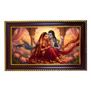 Vishnu Laxmi Photo Frame 10x6 Inch | Glossy Maroon Polystyrene Frame | Divine Wall & Table Decor | Temple Decoration & Gift Item (Pack Of 1) (F20354) Vishnu Laxmi Photo Frame 10x6 Inch | Glossy Maroon Polystyrene Frame | Divine Wall & Table Decor | Temple Decoration & Gift Item (Pack Of 1) (F20354)