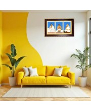 Swami Vivekananda Ramakrishna Paramhansa Sarada Photo Frame 10x6 Inch | Glossy Maroon Polystyrene Frame | Divine Wall & Table Decor | Temple Decoration & Gift Item (Pack Of 1) (F20980)