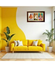 Swami Vivekananda, Ramkrishna Paramahansa, And Sarada Maa Photo Frame 10x6 Inch | Glossy Maroon Polystyrene Frame | Divine Wall & Table Decor | Temple Decoration & Gift Item (Pack Of 1) (F21486)