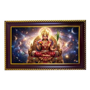 Mata Lalita Tripura Sundari Photo Frame 10x6 Inch | Glossy Maroon Polystyrene Frame | Divine Wall & Table Decor | Temple Decoration & Gift Item (Pack Of 1) (F20700)
