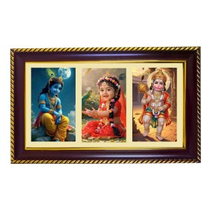 Krishna-Radha-Hanuman Photo Frame 8x4 Inch | Glossy Maroon Polystyrene Frame | Divine Wall & Table Decor | Temple Decoration & Gift Item (Pack Of 1) (F21065) Krishna-Radha-Hanuman Photo Frame 8x4 Inch | Glossy Maroon Polystyrene Frame | Divine Wall & Table Decor | Temple Decoration & Gift Item (Pack Of 1) (F21065)