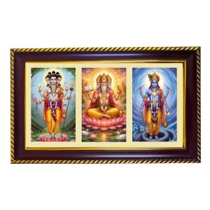 Dattatrey-Bramha-Vishnu Photo Frame 12x8 Inch | Glossy Maroon Polystyrene Frame | Divine Wall & Table Decor | Temple Decoration & Gift Item (Pack Of 1) (F21442) Dattatrey-Bramha-Vishnu Photo Frame 12x8 Inch | Glossy Maroon Polystyrene Frame | Divine Wall & Table Decor | Temple Decoration & Gift Item (Pack Of 1) (F21442)