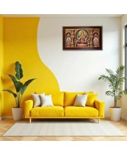 Mata Laxmi Photo Frame 14x10 Inch | Glossy Maroon Polystyrene Frame | Divine Wall & Table Decor | Temple Decoration & Gift Item (Pack Of 1) (F20596)