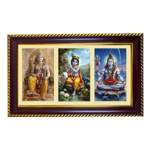 Vishnu-Krishna-Shiva Photo Frame 10x6 Inch | Glossy Maroon Polystyrene Frame | Divine Wall & Table Decor | Temple Decoration & Gift Item (Pack Of 1) (F21430) Vishnu-Krishna-Shiva Photo Frame 10x6 Inch | Glossy Maroon Polystyrene Frame | Divine Wall & Table Decor | Temple Decoration & Gift Item (Pack Of 1) (F21430)
