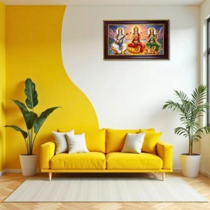 Tridevi Photo Frame 8x4 Inch | Glossy Maroon Polystyrene Frame | Divine Wall & Table Decor | Temple Decoration & Gift Item (Pack Of 1) (F20264)