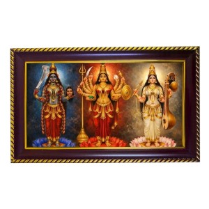 TriDevi Photo Frame 8x4 Inch | Glossy Maroon Polystyrene Frame | Divine Wall & Table Decor | Temple Decoration & Gift Item (Pack Of 1) (F20131)