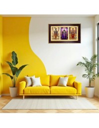 Vishnu-Vittal-Lakshmi Photo Frame 10x6 Inch | Glossy Maroon Polystyrene Frame | Divine Wall & Table Decor | Temple Decoration & Gift Item (Pack Of 1) (F21404)