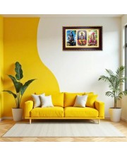 Shiva-Vishnu Ganpati Photo Frame 10x6 Inch | Glossy Maroon Polystyrene Frame | Divine Wall & Table Decor | Temple Decoration & Gift Item (Pack Of 1) (F21130)