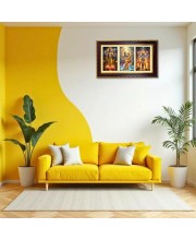 Vishnu-Varaha-Narshima Photo Frame 10x6 Inch | Glossy Maroon Polystyrene Frame | Divine Wall & Table Decor | Temple Decoration & Gift Item (Pack Of 1) (F20932)