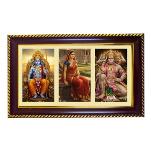 Ram-Sita-Hanuman Photo Frame 8x4 Inch | Glossy Maroon Polystyrene Frame | Divine Wall & Table Decor | Temple Decoration & Gift Item (Pack Of 1) (F20905) Ram-Sita-Hanuman Photo Frame 8x4 Inch | Glossy Maroon Polystyrene Frame | Divine Wall & Table Decor | Temple Decoration & Gift Item (Pack Of 1) (F20905)