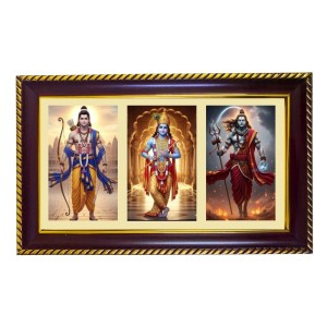 Vishnu-Krishna-Shiva Photo Frame 10x6 Inch | Glossy Maroon Polystyrene Frame | Divine Wall & Table Decor | Temple Decoration & Gift Item (Pack Of 1) (F21436) Vishnu-Krishna-Shiva Photo Frame 10x6 Inch | Glossy Maroon Polystyrene Frame | Divine Wall & Table Decor | Temple Decoration & Gift Item (Pack Of 1) (F21436)