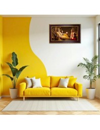 Lord Vishnu Laxmi Photo Frame 8x4 Inch | Glossy Maroon Polystyrene Frame | Divine Wall & Table Decor | Temple Decoration & Gift Item (Pack Of 1) (F20290)