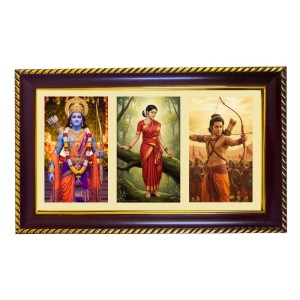Ram-Sita-Laxman Photo Frame 10x6 Inch | Glossy Maroon Polystyrene Frame | Divine Wall & Table Decor | Temple Decoration & Gift Item (Pack Of 1) (F20895) Ram-Sita-Laxman Photo Frame 10x6 Inch | Glossy Maroon Polystyrene Frame | Divine Wall & Table Decor | Temple Decoration & Gift Item (Pack Of 1) (F20895)