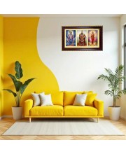 Vishnu-Lakshmi-Vittal Photo Frame 12x8 Inch | Glossy Maroon Polystyrene Frame | Divine Wall & Table Decor | Temple Decoration & Gift Item (Pack Of 1) (F21418)