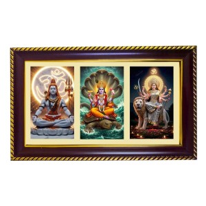 Shiva-Vishnu-Parvti Photo Frame 14x10 Inch | Glossy Maroon Polystyrene Frame | Divine Wall & Table Decor | Temple Decoration & Gift Item (Pack Of 1) (F21345) Shiva-Vishnu-Parvti Photo Frame 14x10 Inch | Glossy Maroon Polystyrene Frame | Divine Wall & Table Decor | Temple Decoration & Gift Item (Pack Of 1) (F21345)