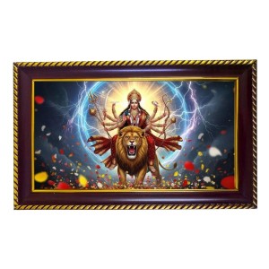 Mata Durga Photo Frame 8x4 Inch | Glossy Maroon Polystyrene Frame | Divine Wall & Table Decor | Temple Decoration & Gift Item (Pack Of 1) (F20376) Mata Durga Photo Frame 8x4 Inch | Glossy Maroon Polystyrene Frame | Divine Wall & Table Decor | Temple Decoration & Gift Item (Pack Of 1) (F20376)
