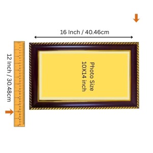 Tridevi Photo Frame 14x10 Inch | Glossy Maroon Polystyrene Frame | Divine Wall & Table Decor | Temple Decoration & Gift Item (Pack Of 1) (F21265)