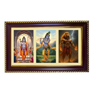Ram-Krishna-Narshima Photo Frame 8x4 Inch | Glossy Maroon Polystyrene Frame | Divine Wall & Table Decor | Temple Decoration & Gift Item (Pack Of 1) (F21495) Ram-Krishna-Narshima Photo Frame 8x4 Inch | Glossy Maroon Polystyrene Frame | Divine Wall & Table Decor | Temple Decoration & Gift Item (Pack Of 1) (F21495)