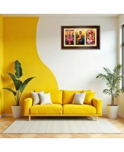 Shiva-Murgun-Ganesha Photo Frame 10x6 Inch | Glossy Maroon Polystyrene Frame | Divine Wall & Table Decor | Temple Decoration & Gift Item (Pack Of 1) (F20921)