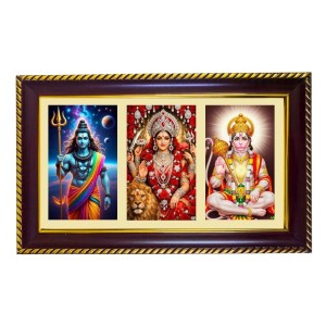 Shiva-Durga-Hanuman Photo Frame 12x8 Inch | Glossy Maroon Polystyrene Frame | Divine Wall & Table Decor | Temple Decoration & Gift Item (Pack Of 1) (F20864) Shiva-Durga-Hanuman Photo Frame 12x8 Inch | Glossy Maroon Polystyrene Frame | Divine Wall & Table Decor | Temple Decoration & Gift Item (Pack Of 1) (F20864)